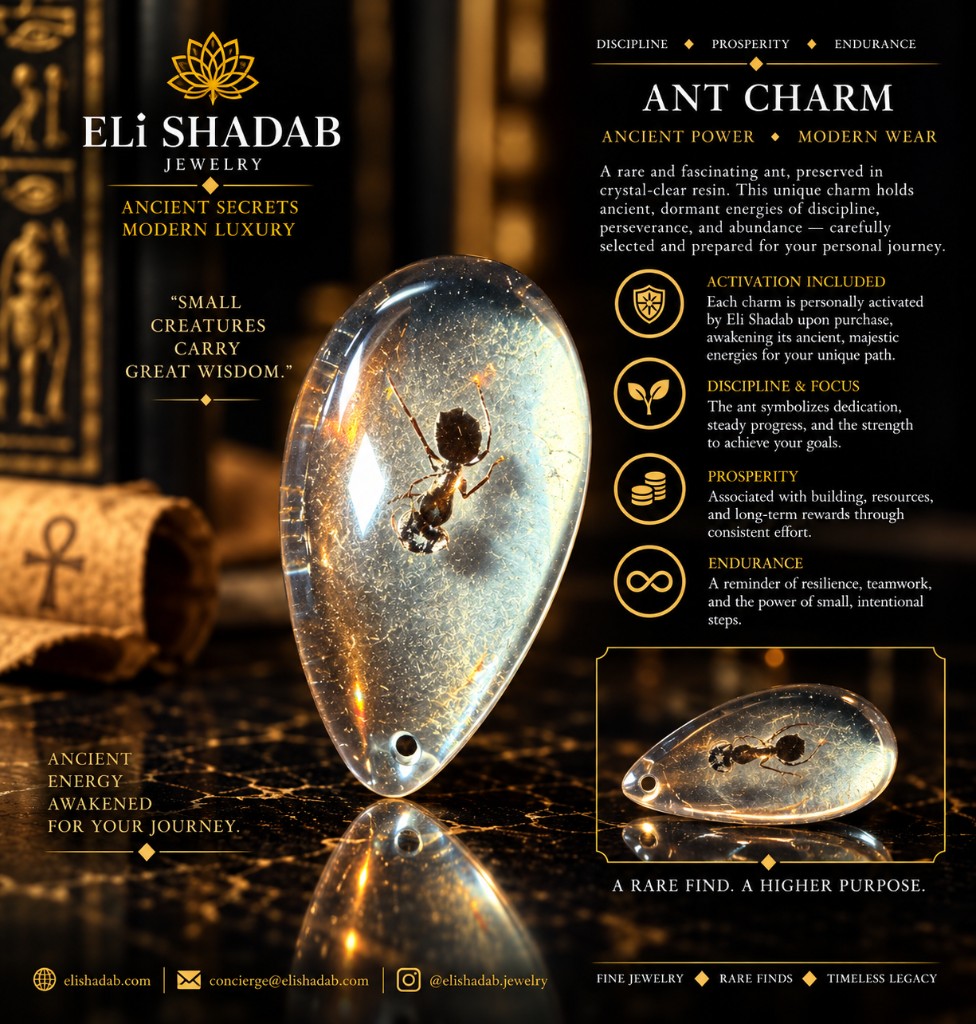 Ant Charm by Eli Shadab — ant preserved in crystal resin