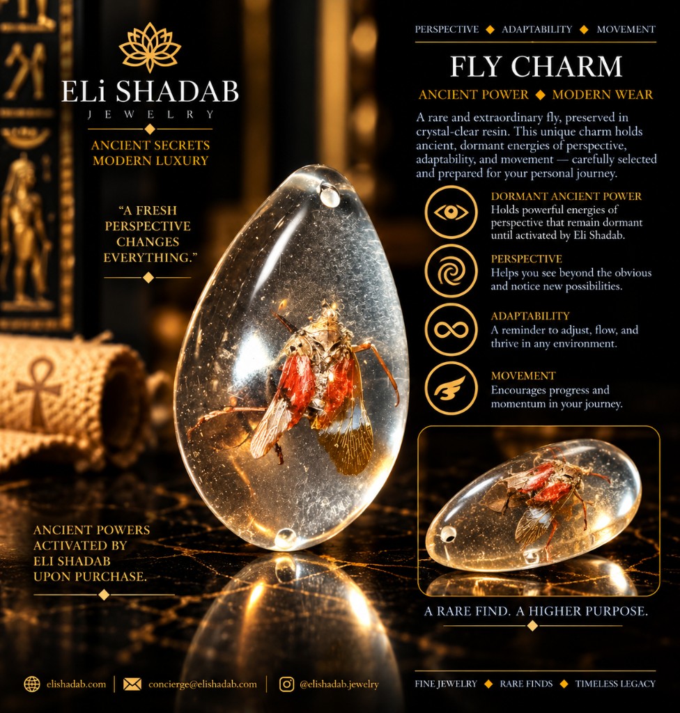 Fly Charm by Eli Shadab — iridescent fly in crystal resin