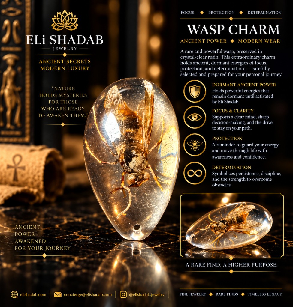 Wasp Charm Determination by Eli Shadab — wasp in crystal resin