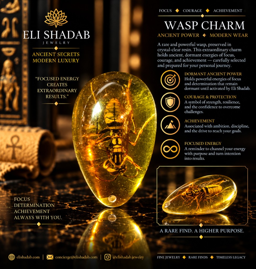 Wasp Charm by Eli Shadab — wasp preserved in amber resin